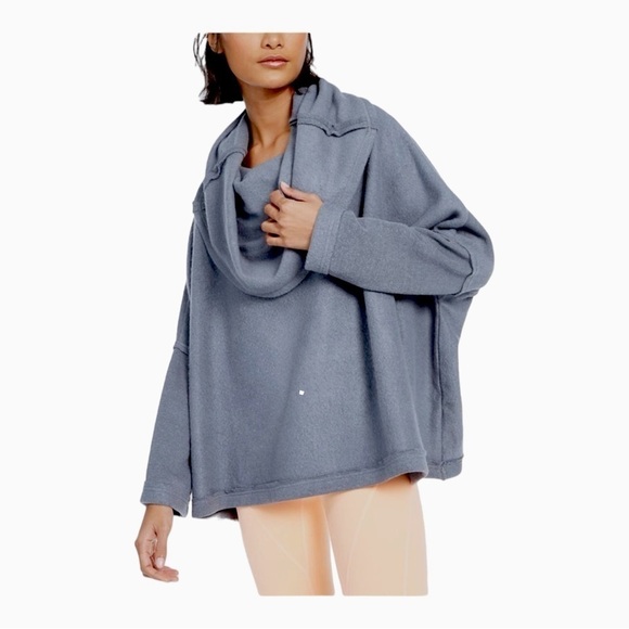 Free People Boho Huntington Pullover Women’s Size SP Grey Cowl Neck Cros… - Picture 14 of 15